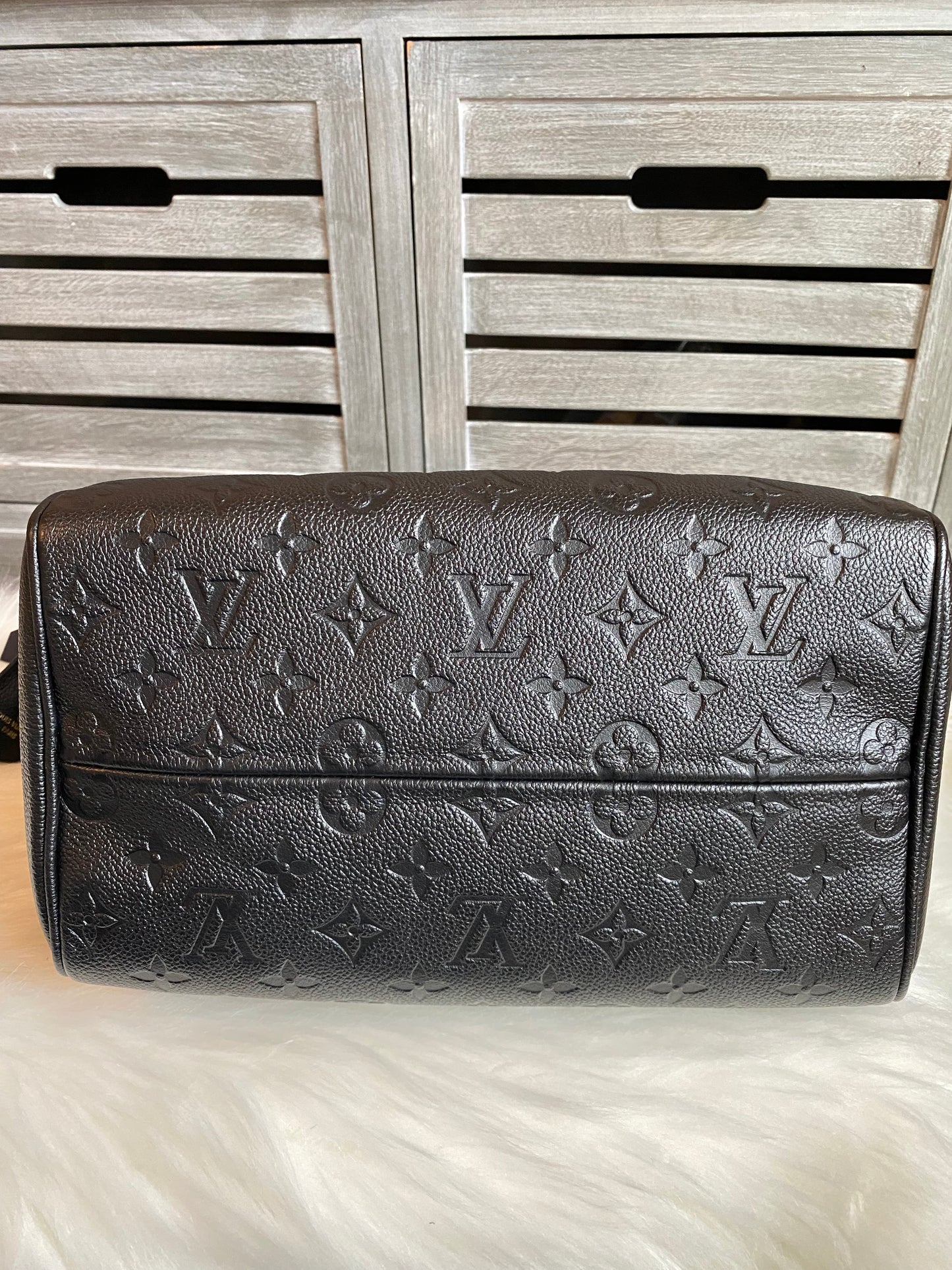 Louis Vuitton Speedy 25 Bandouliere Black Empreinte