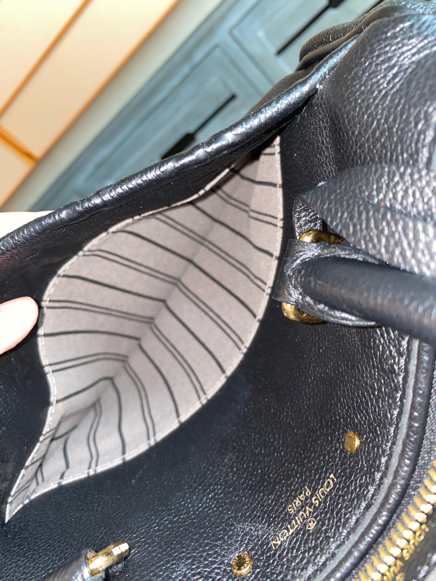 Louis Vuitton Speedy 25 Bandouliere Black Empreinte