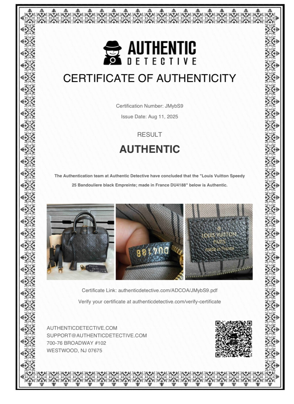 Louis Vuitton Speedy 25 Bandouliere Black Empreinte