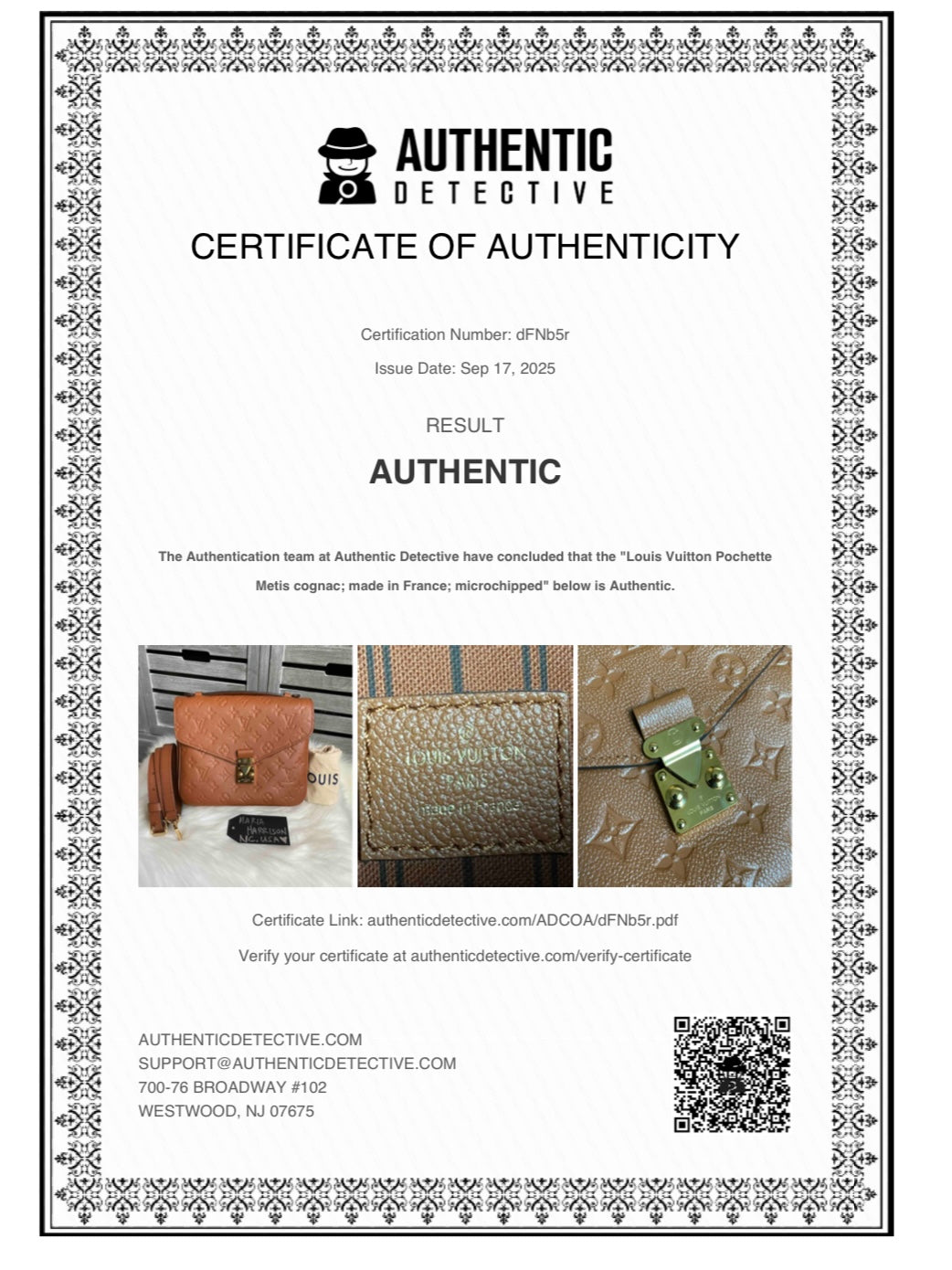 Louis Vuitton Pochette Metis Empreinte Leather - Cognac