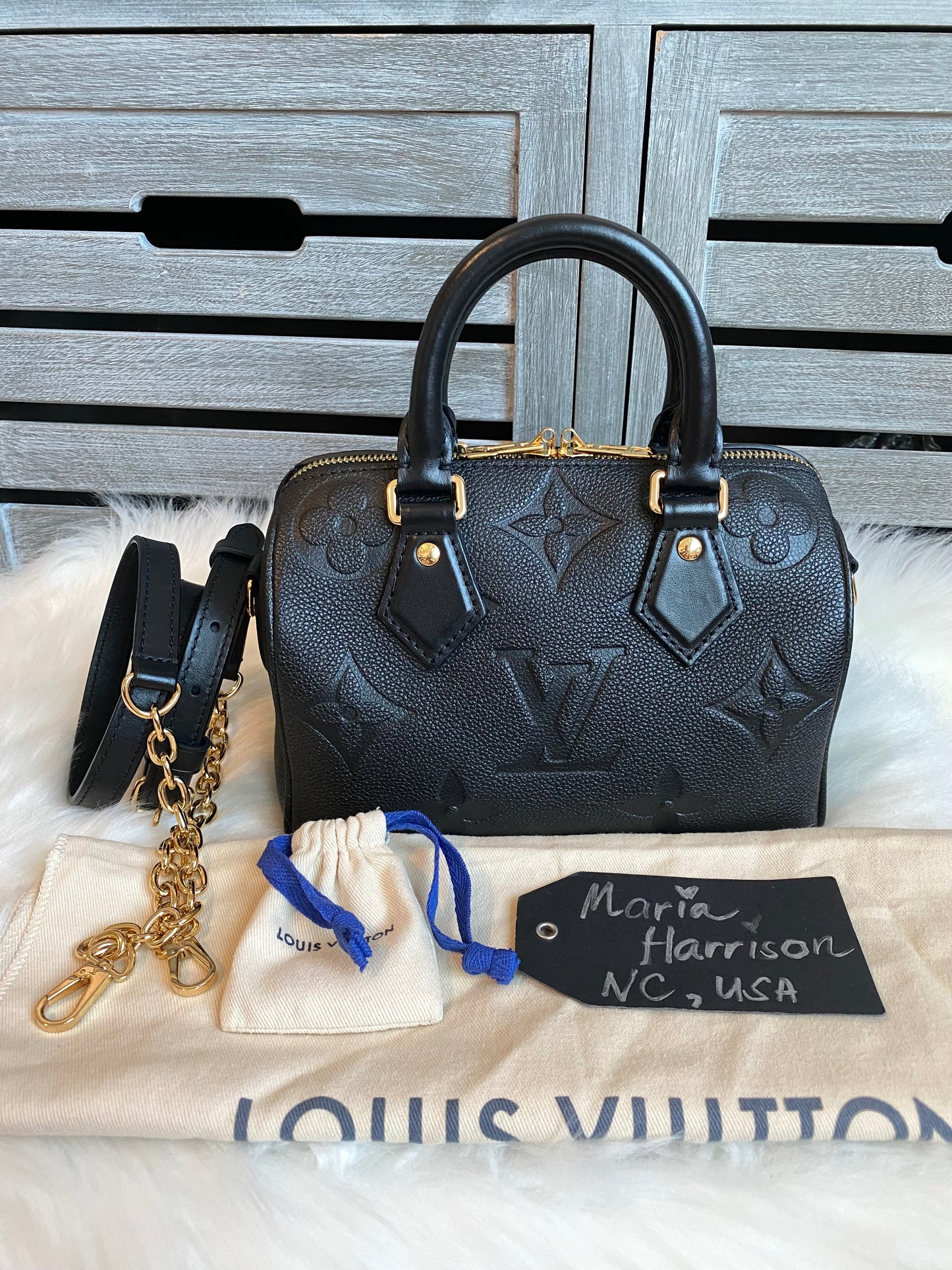 Louis Vuitton Speedy 20 Bandouliere Black