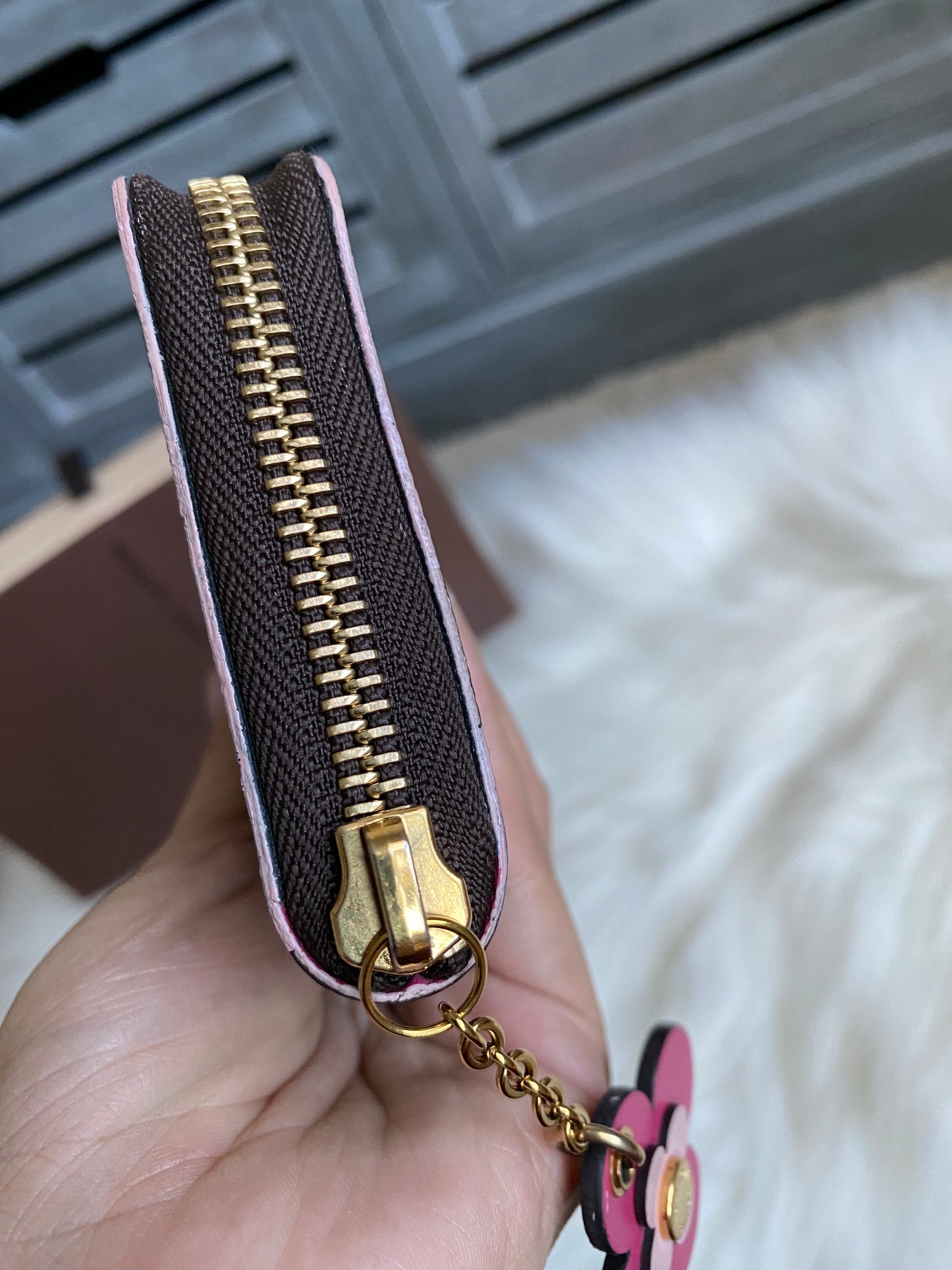 Louis Vuitton Clemence Bloom Flower Zip Wallet