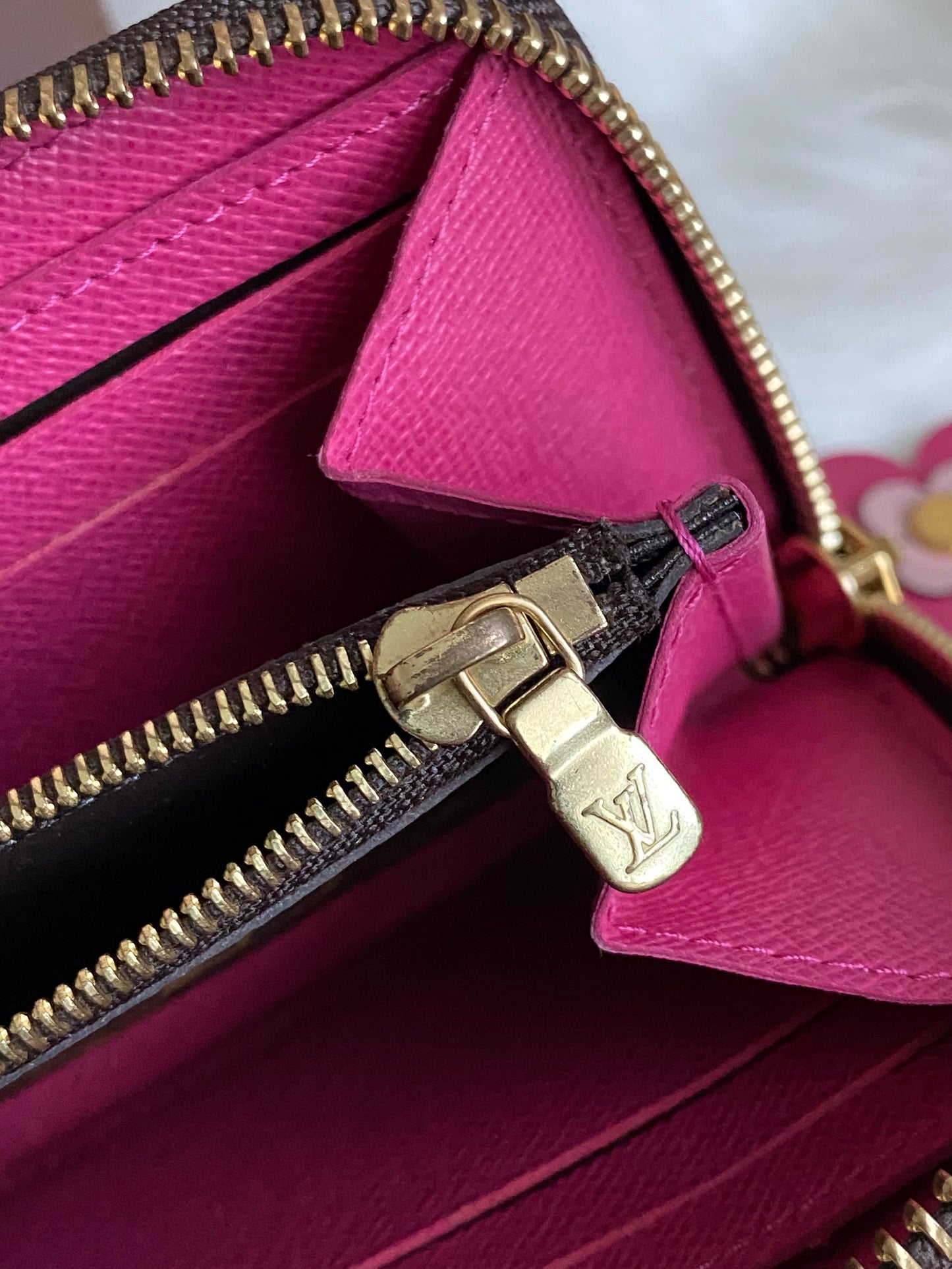 Louis Vuitton Clemence Bloom Flower Zip Wallet