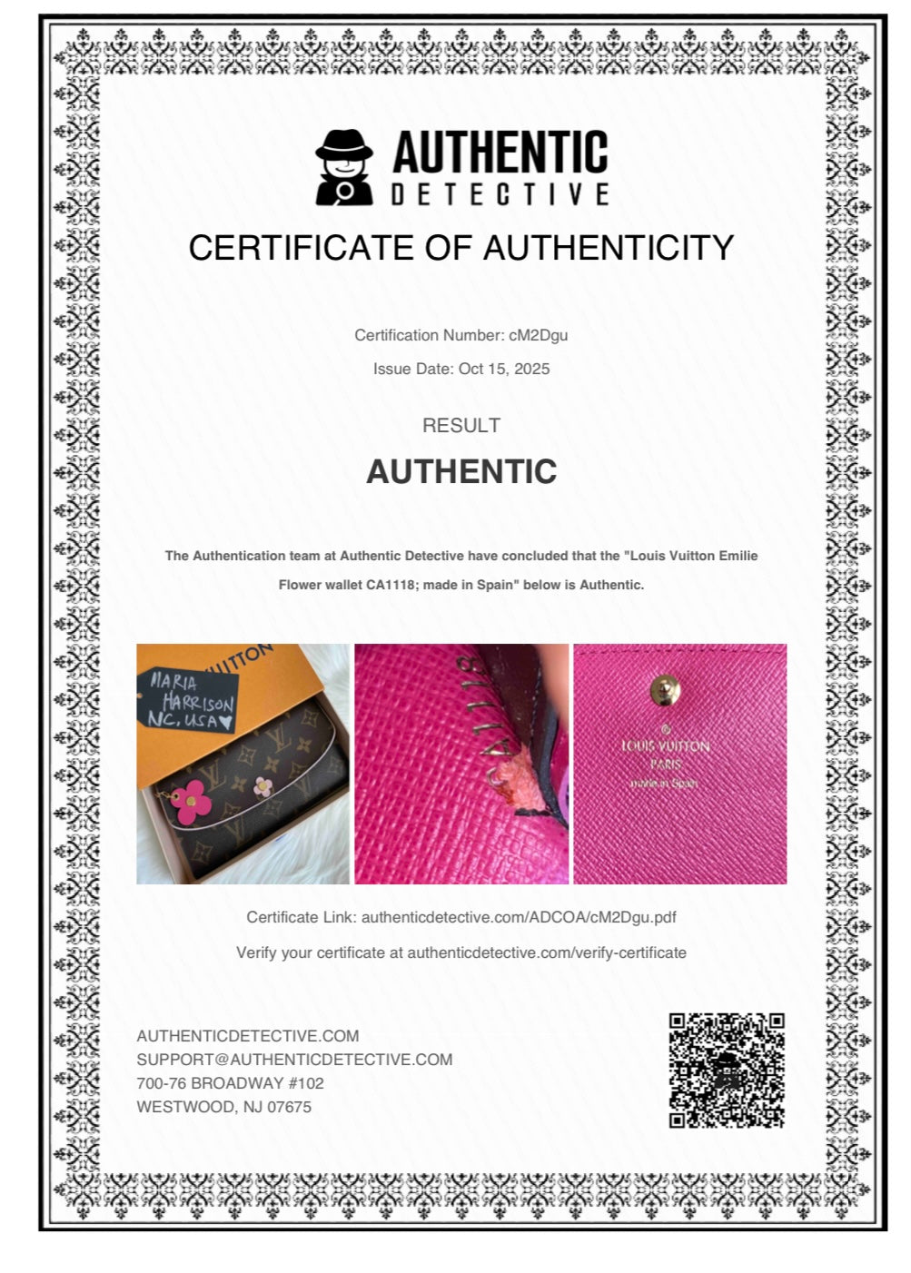Louis Vuitton Emilie Bloom Flower Wallet