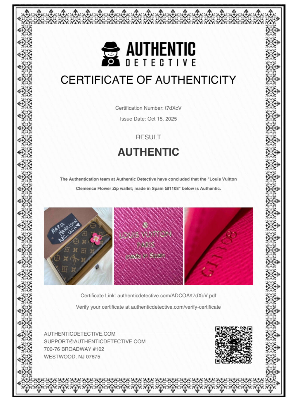 Louis Vuitton Clemence Bloom Flower Zip Wallet