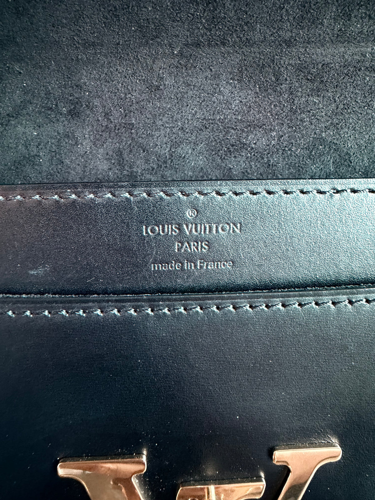 Louis Vuitton Black Calfskin Leather Chain Louise GM Bag