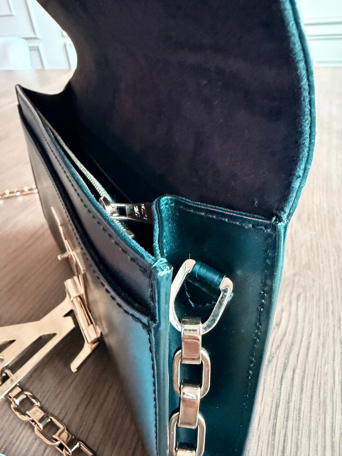 Louis Vuitton Black Calfskin Leather Chain Louise GM Bag