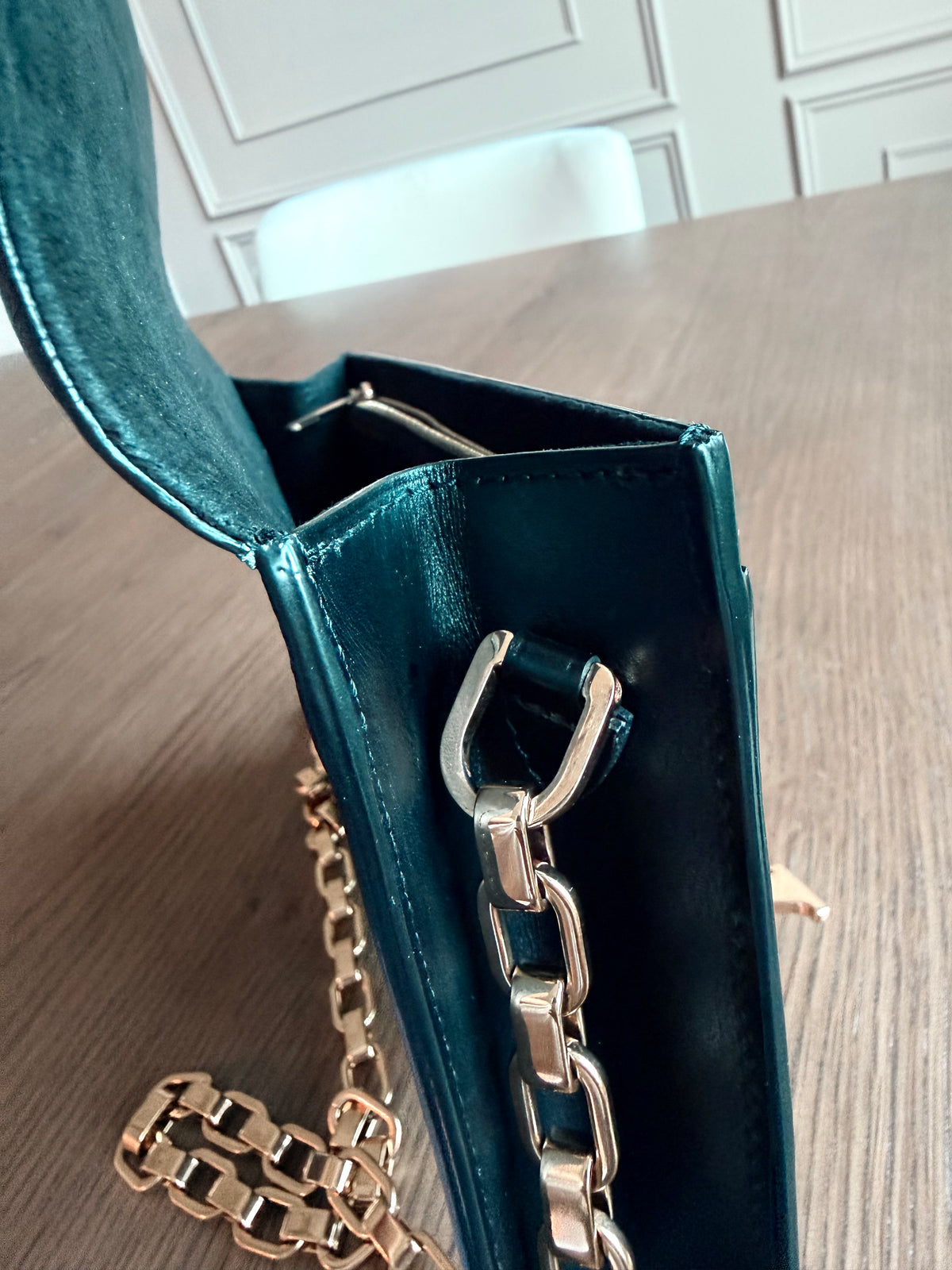 Louis Vuitton Black Calfskin Leather Chain Louise GM Bag