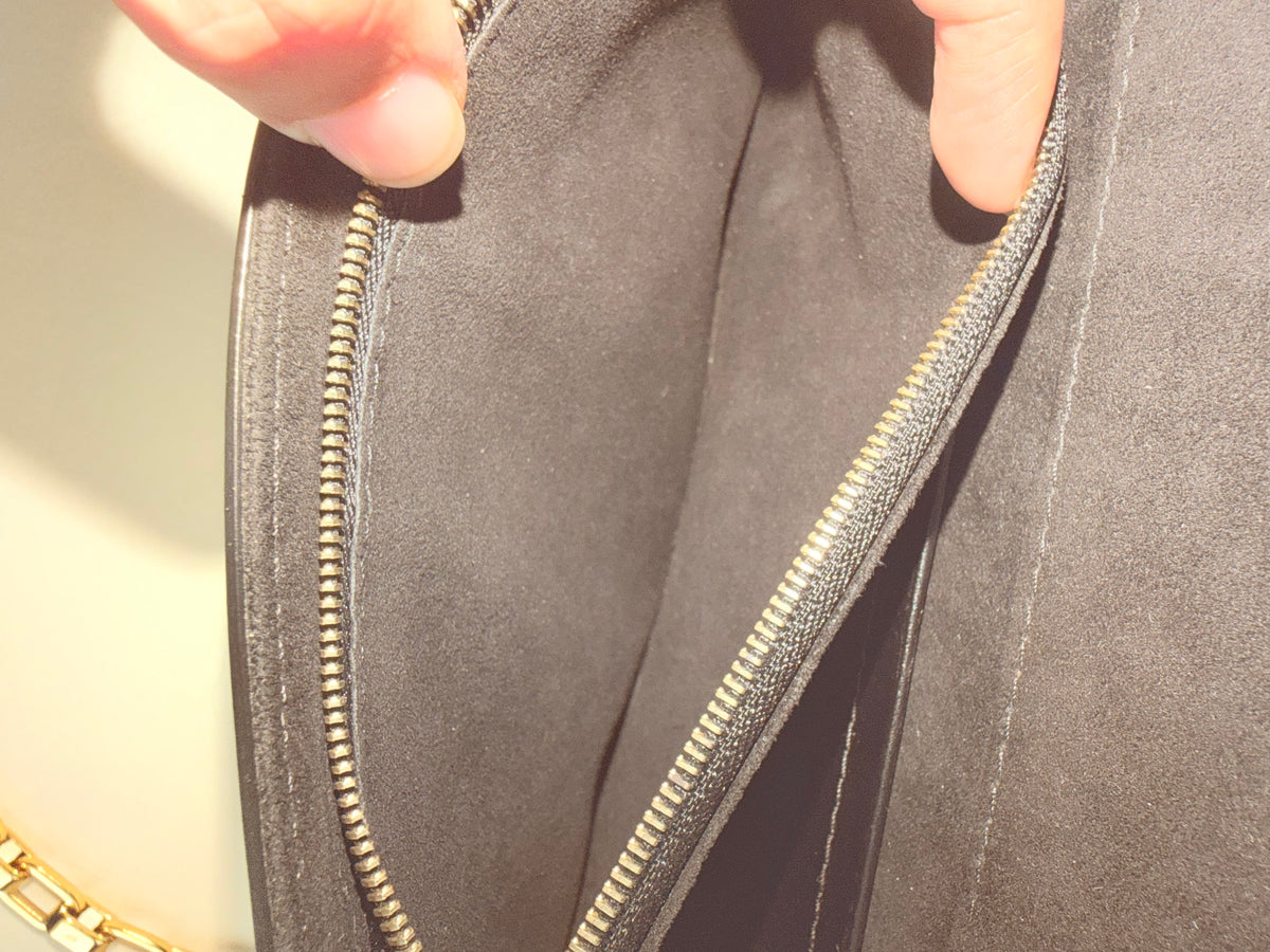 Louis Vuitton Black Calfskin Leather Chain Louise GM Bag