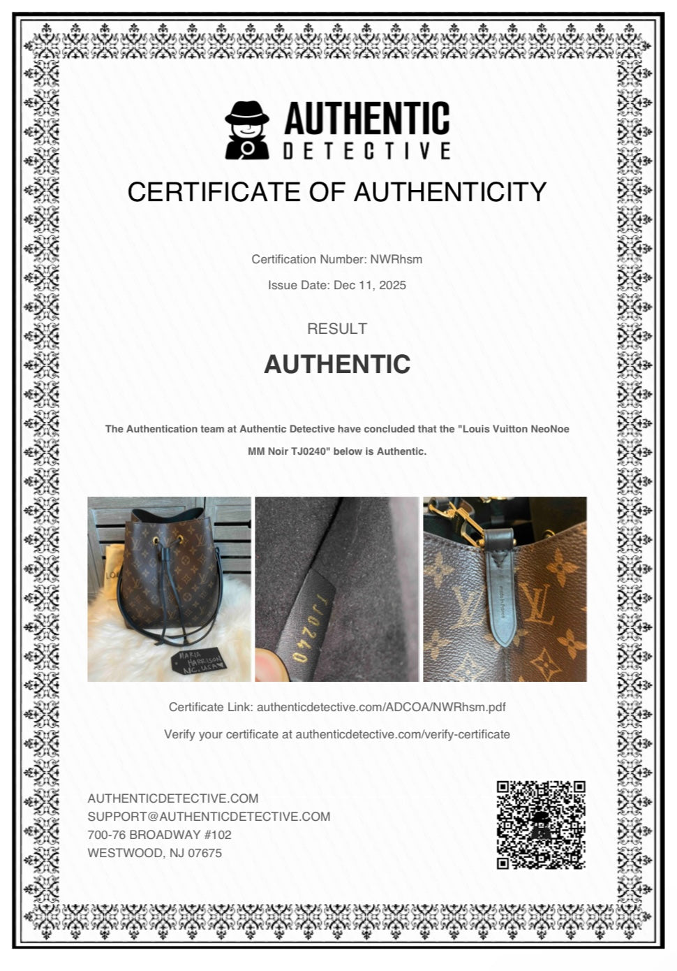 Louis Vuitton NeoNoe MM Black