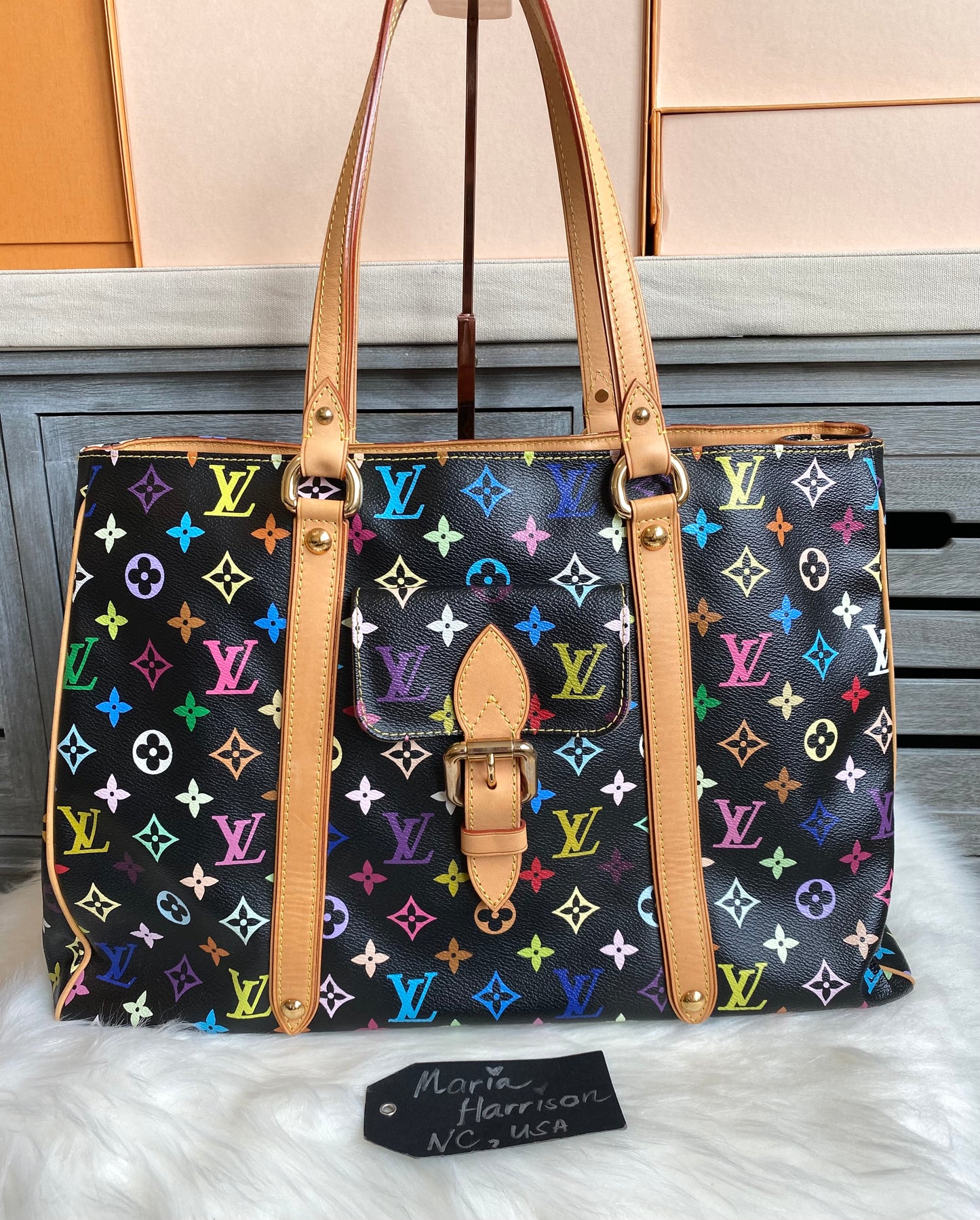 Louis Vuitton TM x Aurelia GM Black Multicolor With Pouch